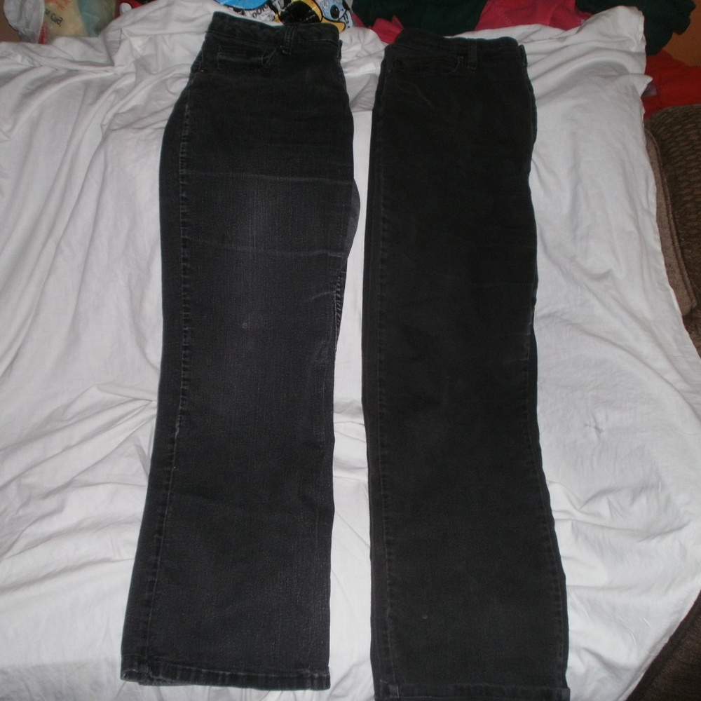 2x RIDERS RELAX FIT WOMENS BLACK/BLUE JEANS 16 M